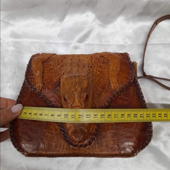 VINTAGE 70’S CROCODILE HAND MADE BAG - Picture 11 of 12